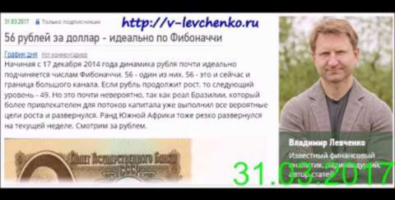 Владимир Левченко — Рубль: уровень 56 — пик укрепления (31.03.2017)